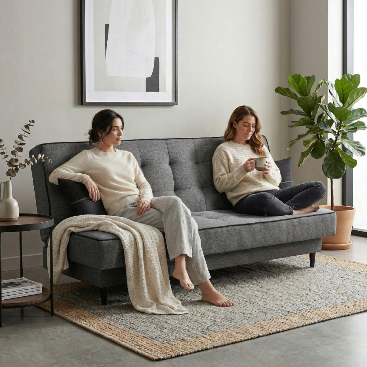 ROZKLÁDACÍ pohovka Bario 3místná s funkcí spaní, šedá - šedá, textil (200/90/98cm) - Beautysofa