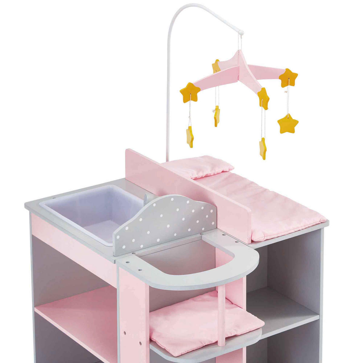 PUPPEN-WICKELTISCH, Grau, 98cm - Grau, Holzwerkstoff (48/98/58cm) - Teamson Kids