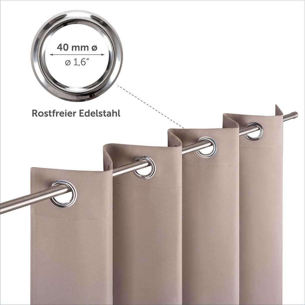 Thumbnail - Blumtal Verdunklungsvorhänge, Taupe, Kunststoff, Rechteckig, 117x138 cm, Oeko-Tex® Standard 100, Wohntextilien, Gardinen...