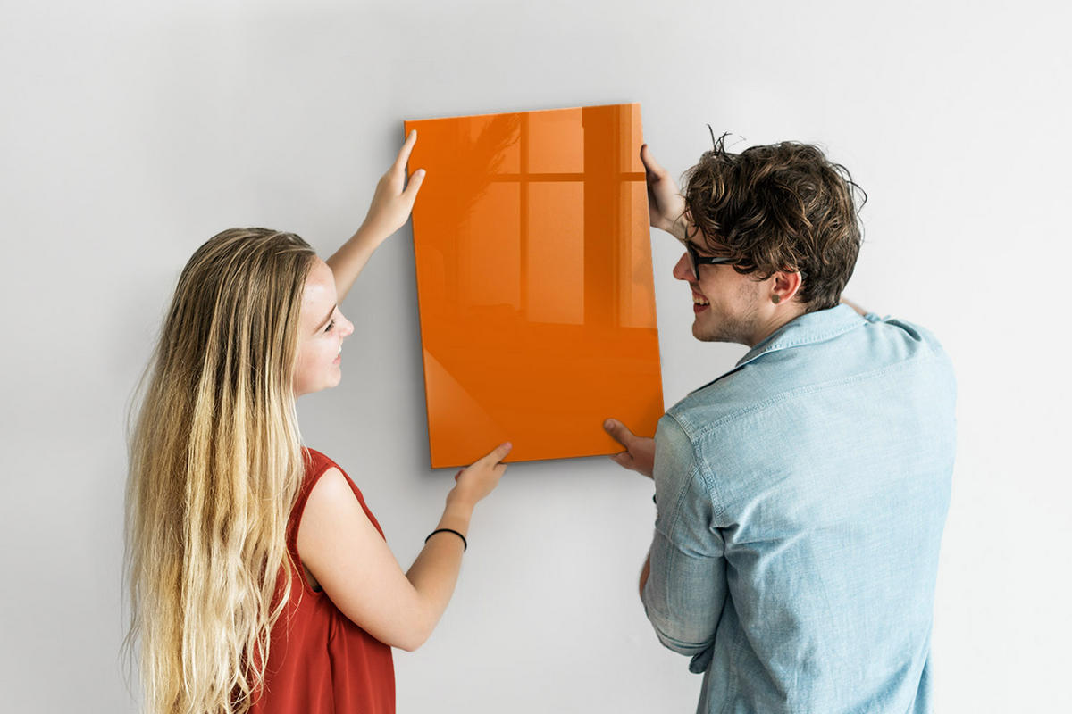 MAGNETTAFEL 40x60 Orange schwarzer Marker - Orange, Glas (40/0.4/60cm) - TULUP