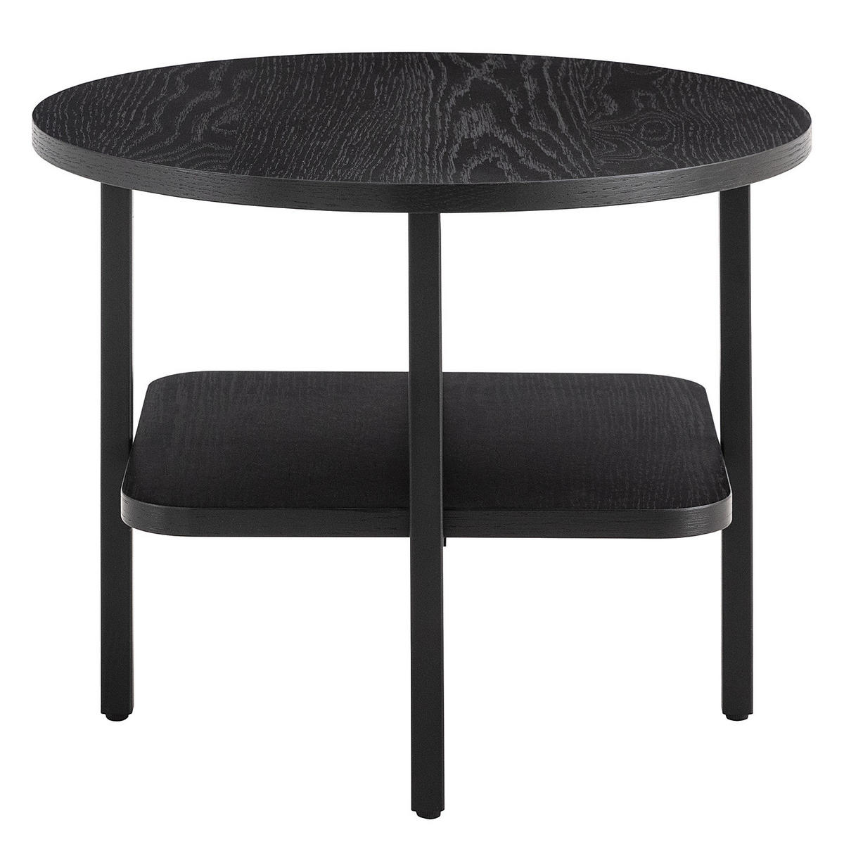 BEISTELLTISCH - Echtholzfurnier / Metall - Eichefarben, Holzwerkstoff/Metall (50/50/40cm) - home24