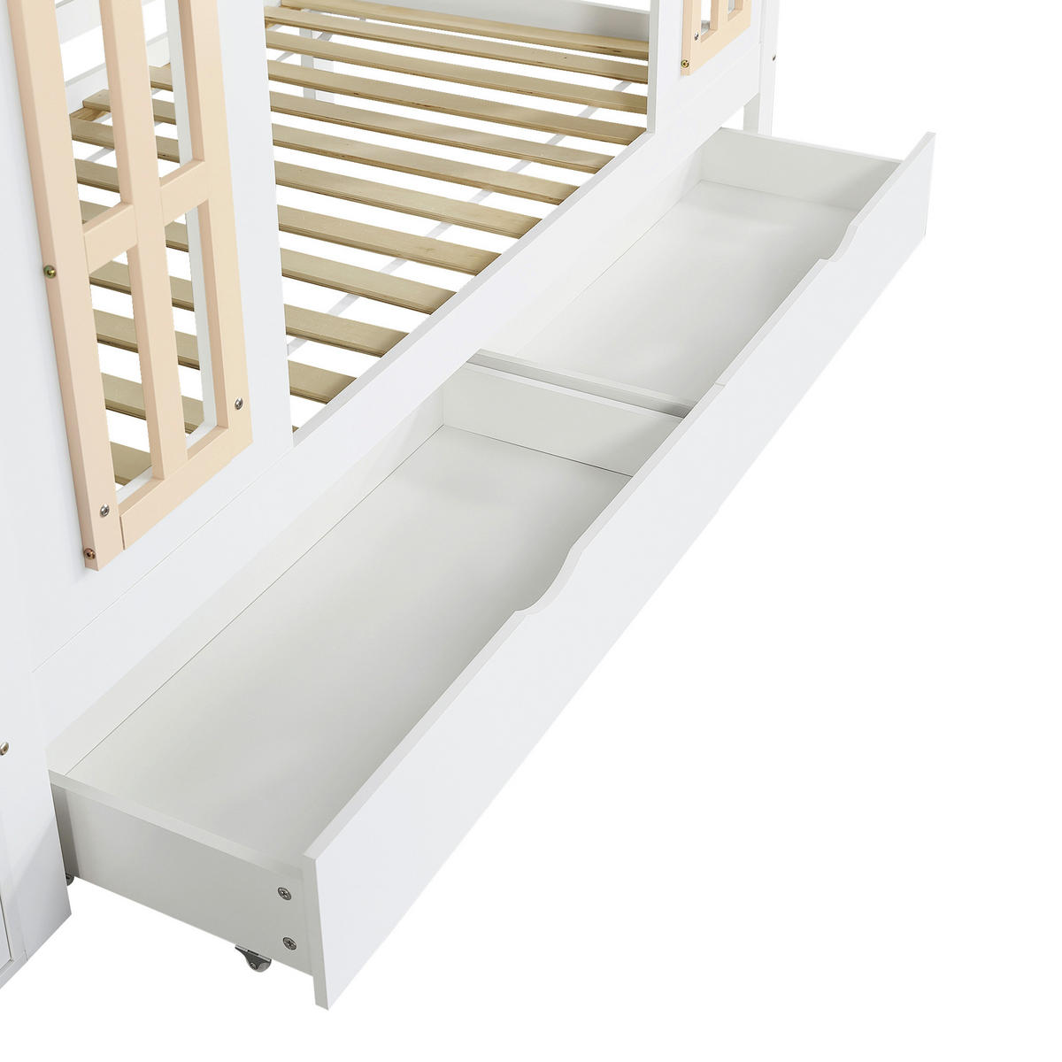 ETAGENBETT 90/200 cm DE-32744 mit Stauraumleiter und Schubladen Weiß - Weiß, Holz (90/200cm) - ComfortXL