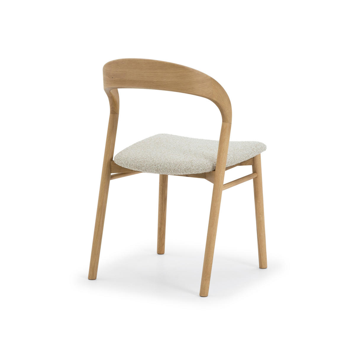 ESSZIMMERSTUHL Celine, Natur Massiveiche + beiger Stoff - Beige, Holz (50/80/50cm) - WOODEK