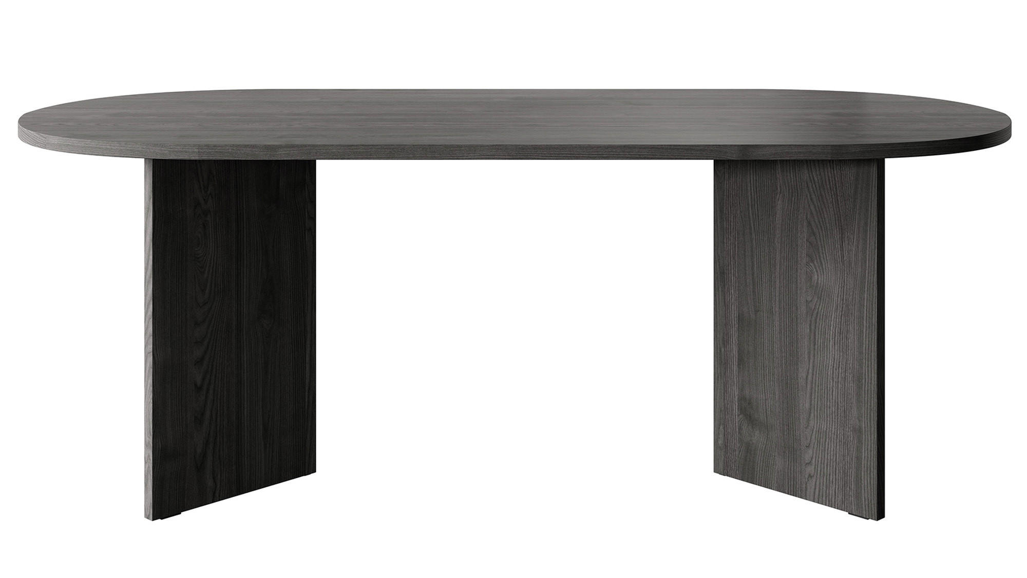ESSTISCH Ovo Esche Portland Schwarz 204/90/75 cm - Dunkelgrau/Schwarz, Holzwerkstoff (204/90/75cm) - Selsey