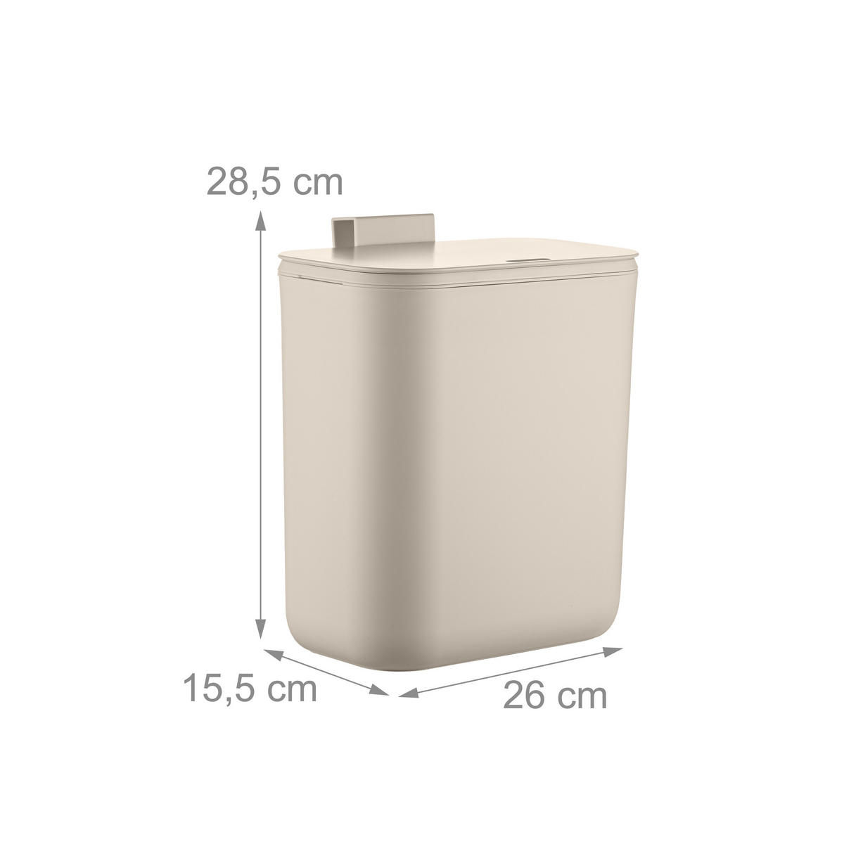 KÜCHENMÜLLEIMER 9L - Beige, Kunststoff (26/28.5/15.5cm) - Relaxdays