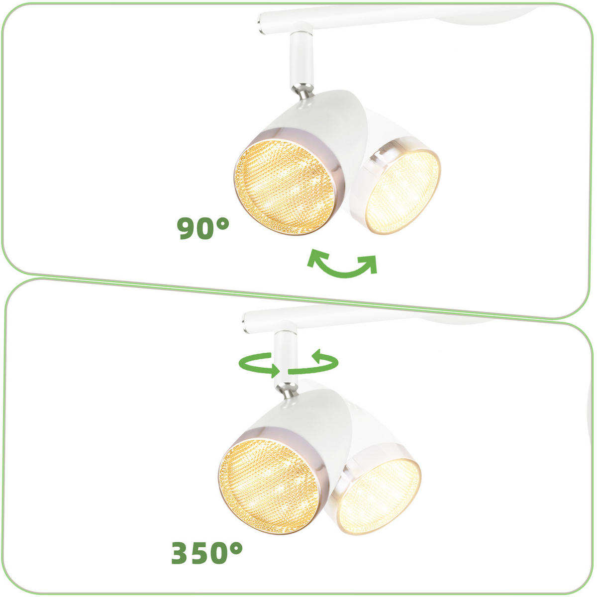 DECKENSTRAHLER Glorlicht 15.5/5.6/25 cm - Weiß, Kunststoff (25/15.5/5.6cm) - ZMH