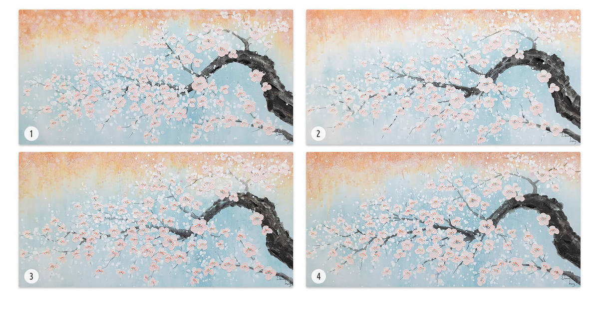 ACRYLBILD HANDGEMALT 120/60 cm - Blau/Pink, Holz/Textil (120/60cm) - KUNSTLOFT