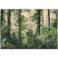 FOTOTAPETE Wald Bäume Natur Vlies Tapete Wohnzimmer 200x140 - Grün, Papier (200/140cm) - Wallarena