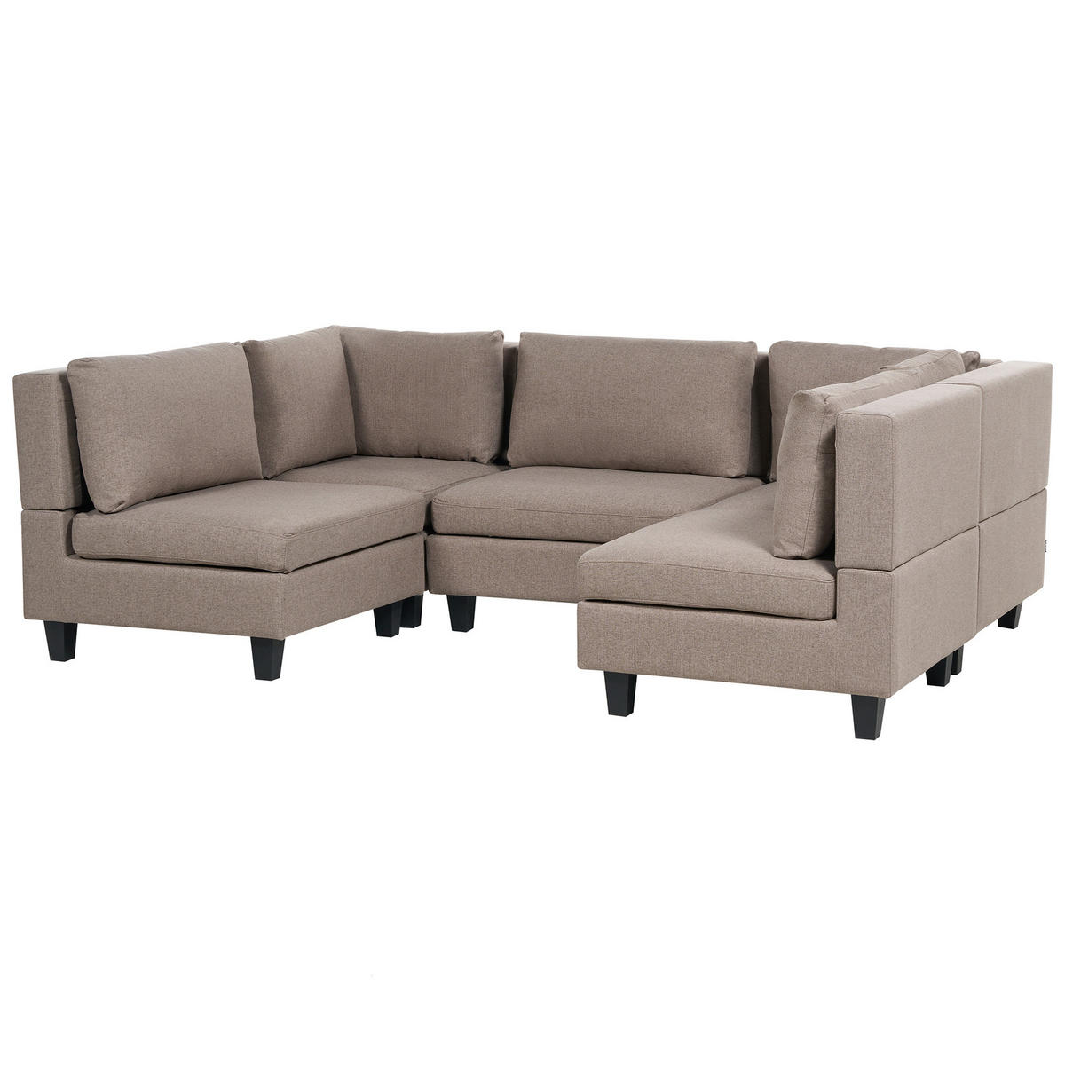 MODULÁRNÍ POHOVKA 5-místná Tvar U Hnědá Látka Unstad - hnědá, textil (228/72/76cm) - Beliani
