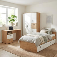 JUGENDZIMMER-SET Bente 3-tlg. - Schwarz/Weiß, Holzwerkstoff/Kunststoff (1/1/1cm) - arthur berndt