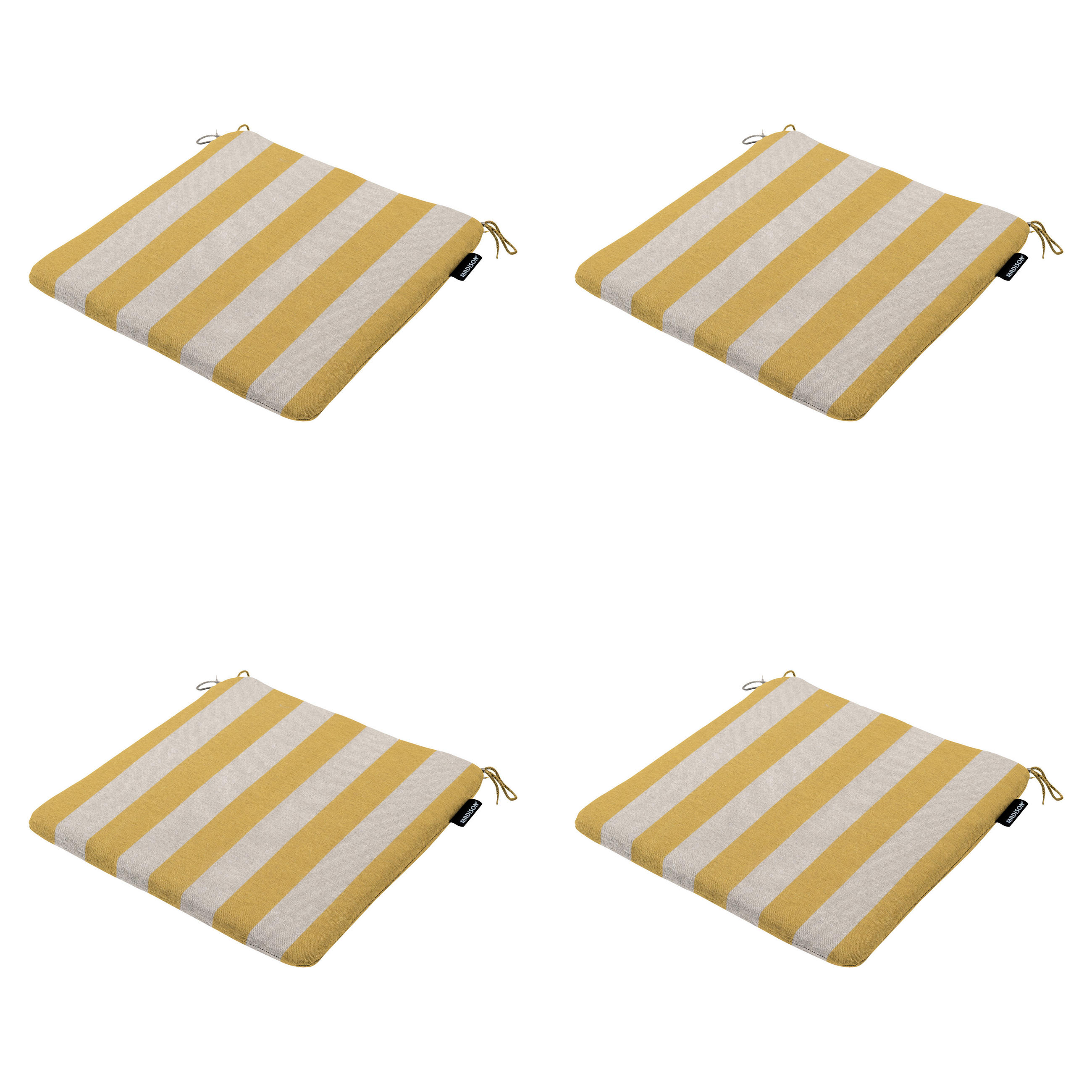 SITZKISSEN Amora - Gelb - 40/40/4,5 cm - 4er-Set - Gelb, Textil (40/4/40cm) - Madison