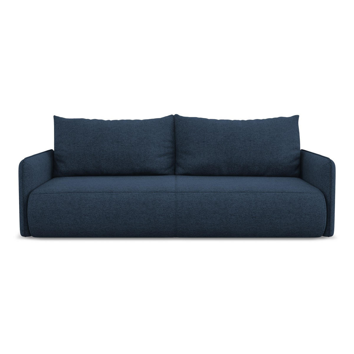 3-SITZER SOFA mit Schlaffunktion Chenille Stoff Blau - Blau/Schwarz, Kunststoff/Textil (216/86/105cm) - LaMiaSofa