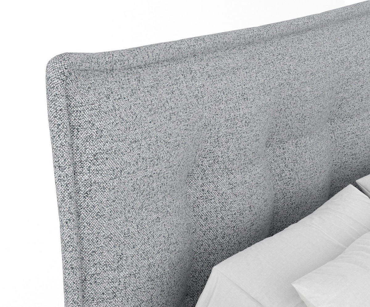 BOXSPRINGBETT Minori Grau 160/200 cm mit Latex-Topper - Silberfarben/Grau, Holz/Holzwerkstoff (160/200cm) - Maison de Reve