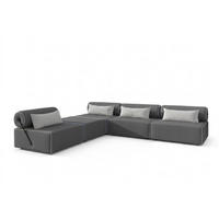 GARTENSOFA BALI L - Wetterfeste Balkonmöbel & Lounge Sofa Außen - Moderne Outdoor Couch für Garten - Balkon & Terrasse - Dunkelgrau - Dunkelgrau, Kunststoff (336/78/100cm) - Trada