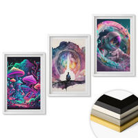WANDBILDER 3er-Set - 40x60 cm Weißer Rahmen - Farbenfrohe Fantasy-Kunstillustrationen - Weiß, Kunststoff (40/60cm) - ArtPrintCave
