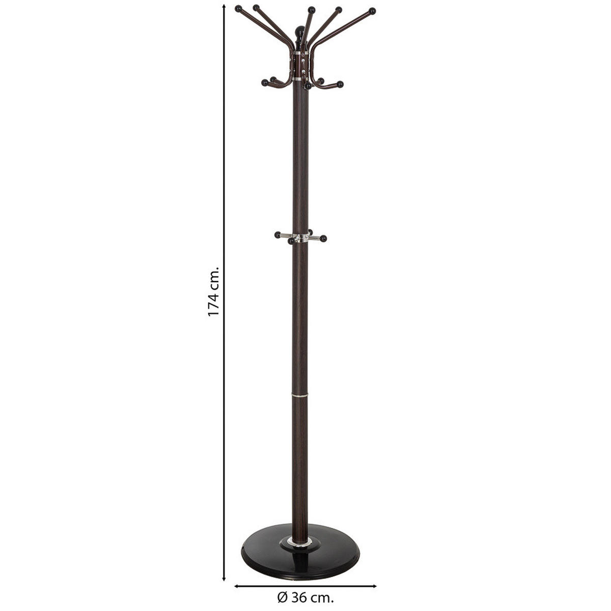 GARDEROBE aus metall - Braun, Metall (36/174/36cm) - Wanderlust