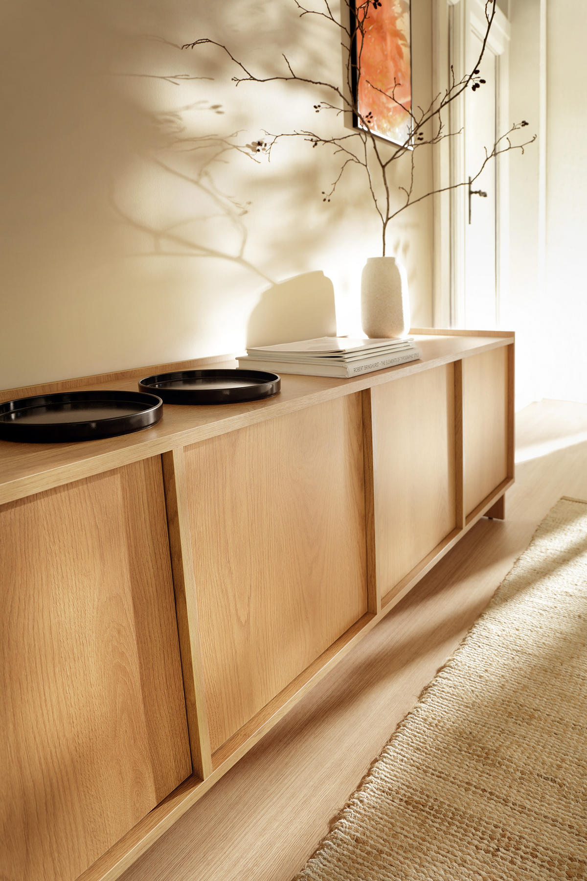 TV SCHRANK: karamellfarbene Eiche, 195 x 55 x 39 cm - Braun, Holzwerkstoff (195/55/39cm) - 3XE LIVING