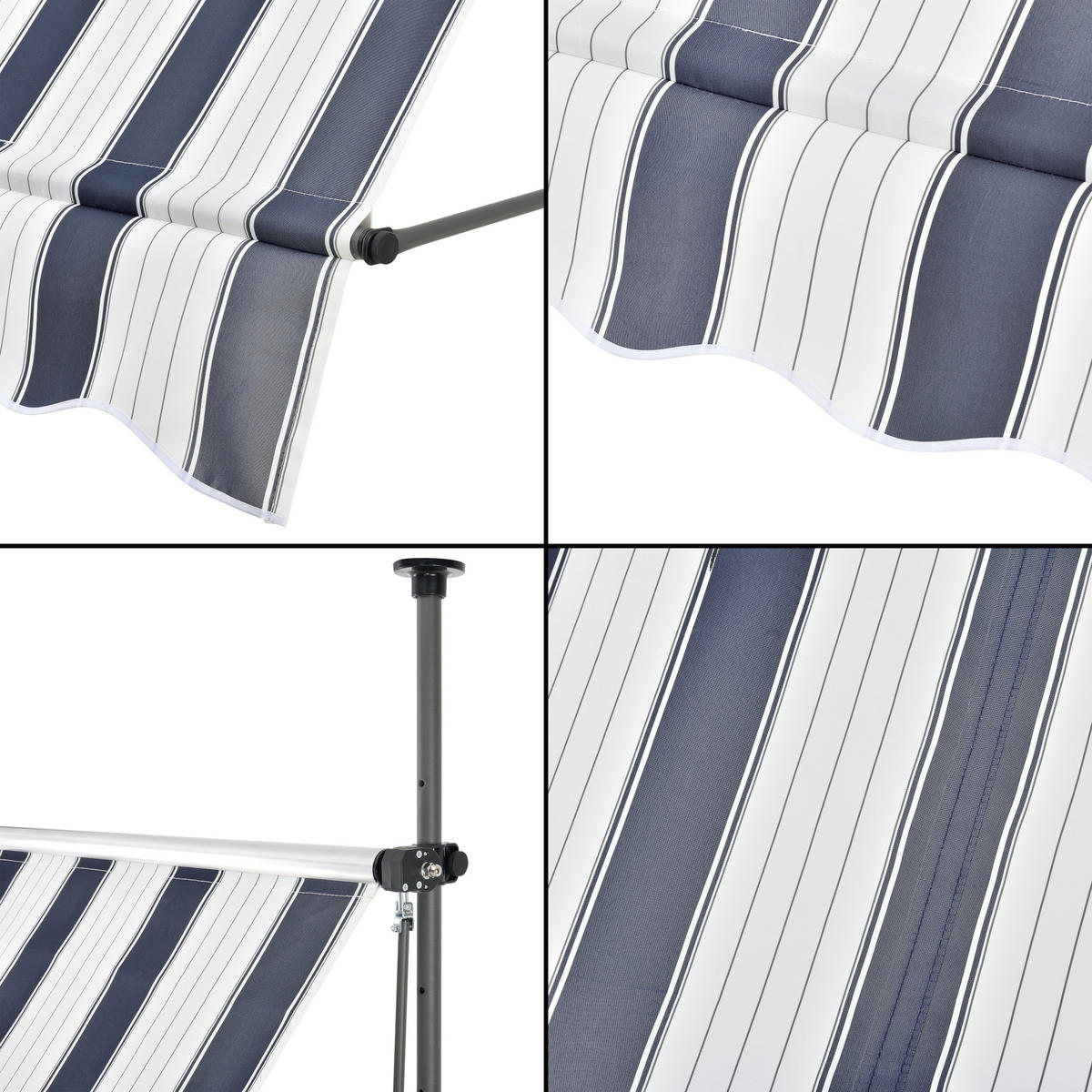 KLEMMMARKISE Stem - Dunkelblau/Weiß, Textil/Metall (350/309/120cm) - pro.tec