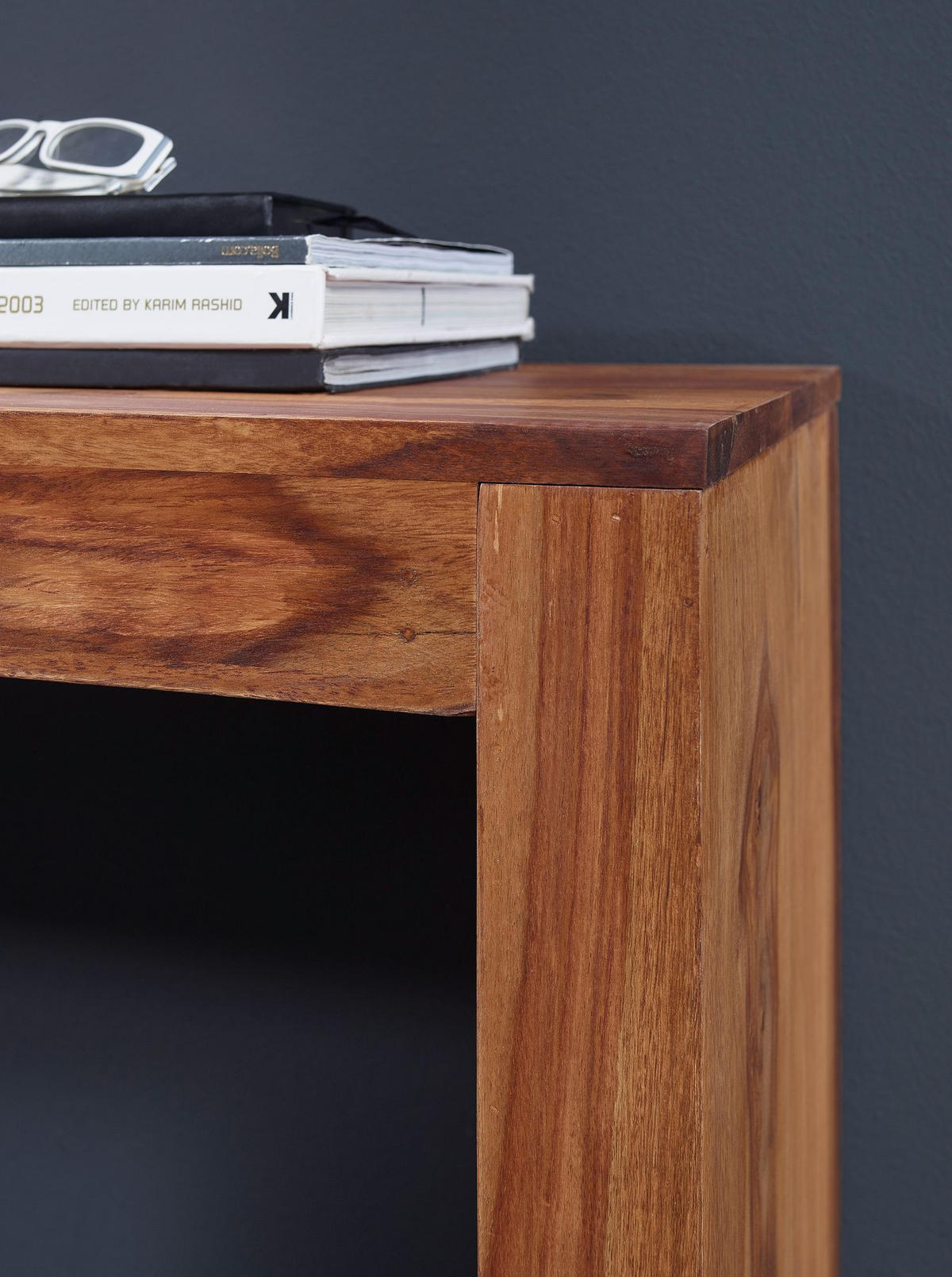 KONSOLENTISCH – Massivholz, platzsparend, Landhausstil, stabiles Gestell - Braun, Holz (40/115/75cm) - KADIMA DESIGN