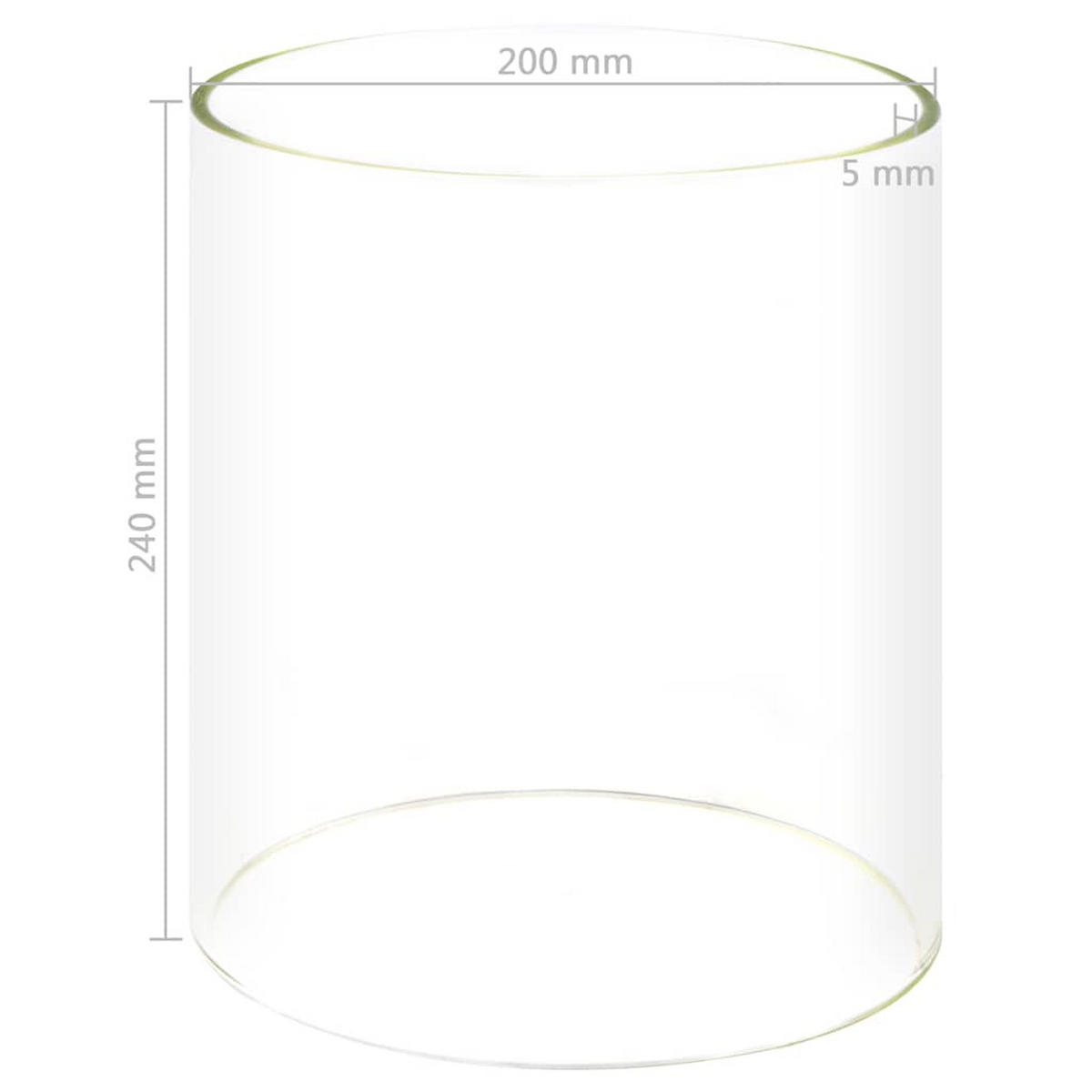 GLASZYLINDER Für Würstchenwärmer 200/240 Mm - Transparent, Glas (20/24/20cm) - vidaXL