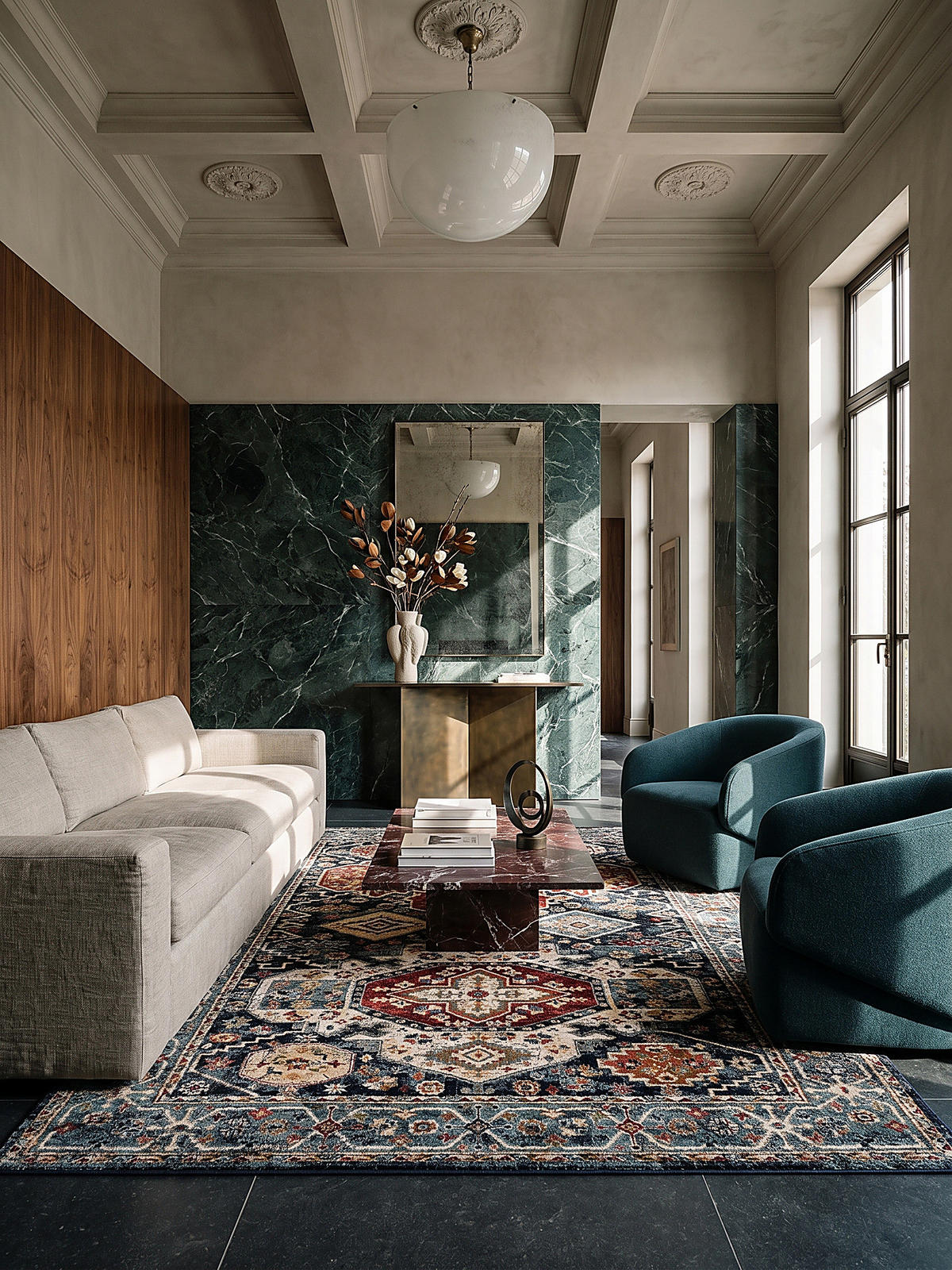 KURZFLORTEPPICH GLAZERT, geometrisch, Blau, 120 x 170 cm - Blau, Textil (170/120cm) - KADIMA DESIGN