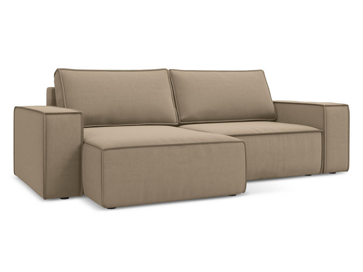 ECKSOFA Rechts Chenille Stoff Grau - Schwarz/Graphitfarben, Kunststoff/Textil (290/170cm) - Makamii