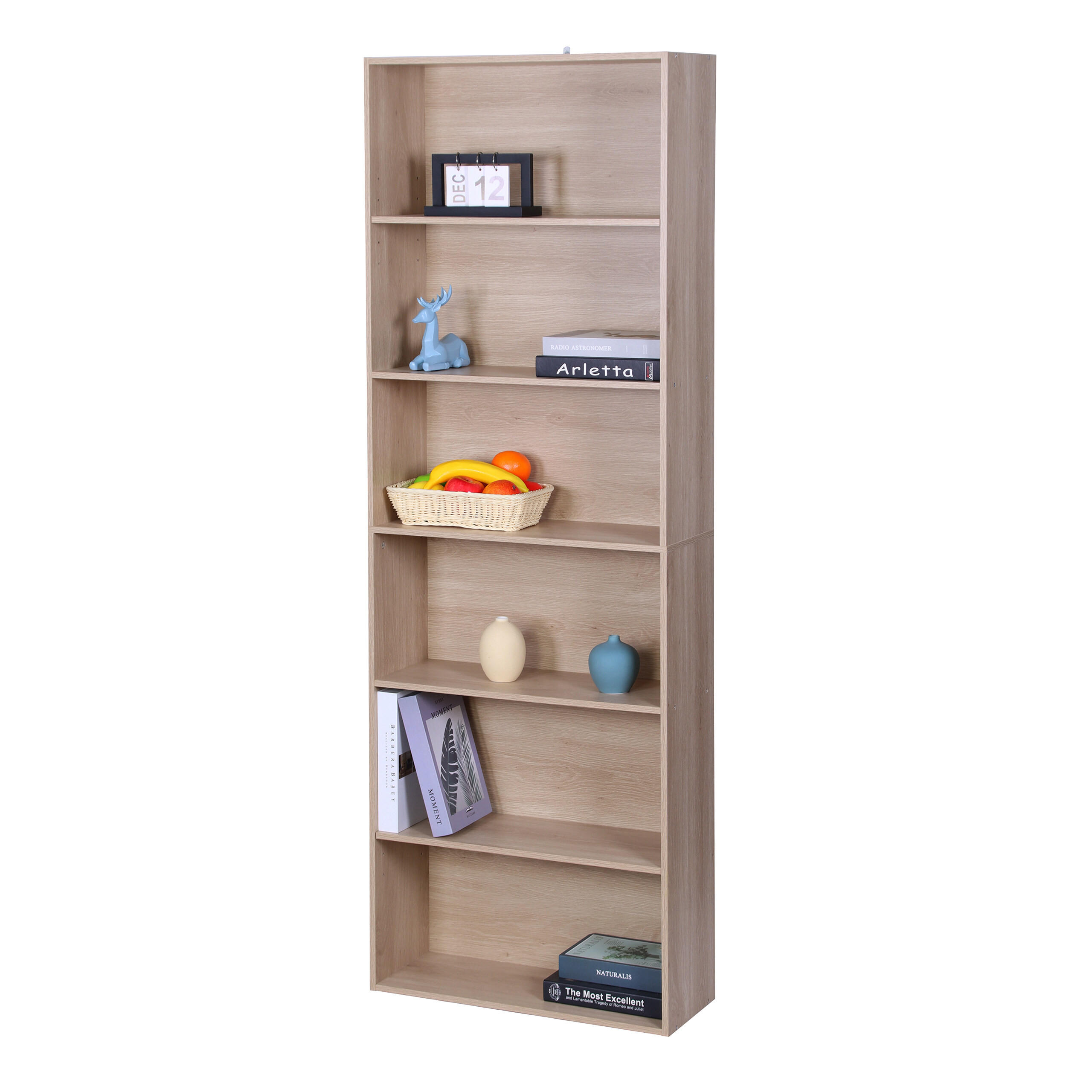 BÜCHERREGAL - Hellbraun, Holzwerkstoff (60/178.5/24cm) - Relaxdays