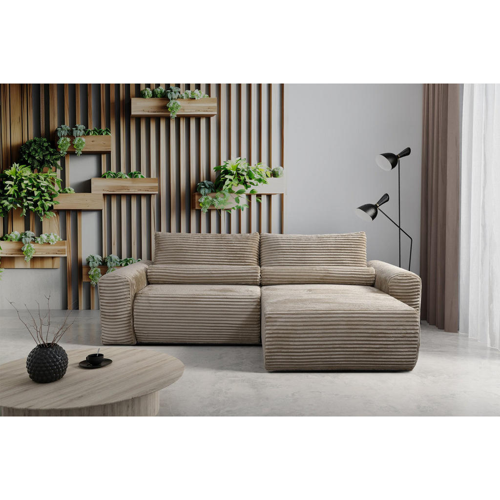 Thumbnail - Selsey Ecksofa, Beige, Sand, Textil, 2-Sitzer, einmalig seitenverkehrt montierbar,L-Form, 255x85 cm, Wohnzimmer, Sofas &...