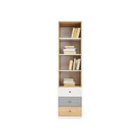 KINDERREGAL POKO 6 45/190/40 cm in Biskuiteiche / Weiß Lux / Grau - Eichefarben/Weiß, Holzwerkstoff (45/190/40cm) - Deine Möbel 24