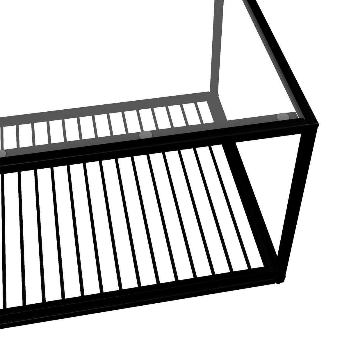 COUCHTISCH 110 cm Design-Mix aus Glas & Marmoroptik - Schwarz, Glas (110/48/35cm) - Urban Meuble