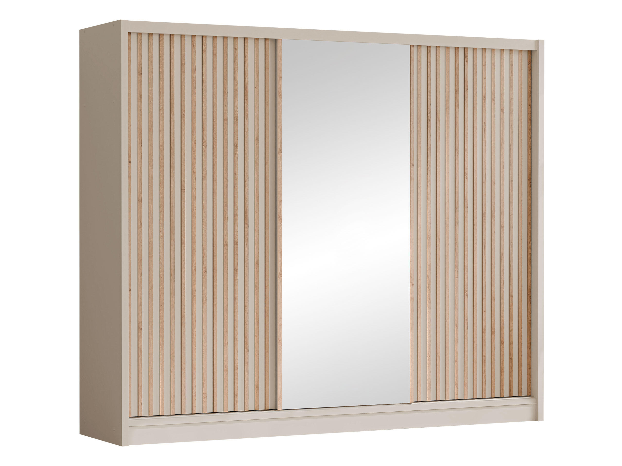 SCHWEBETÜRENSCHRANK London Lux 250 - Kaschmir, Holzwerkstoff (250/215/60cm) - MIRJAN24