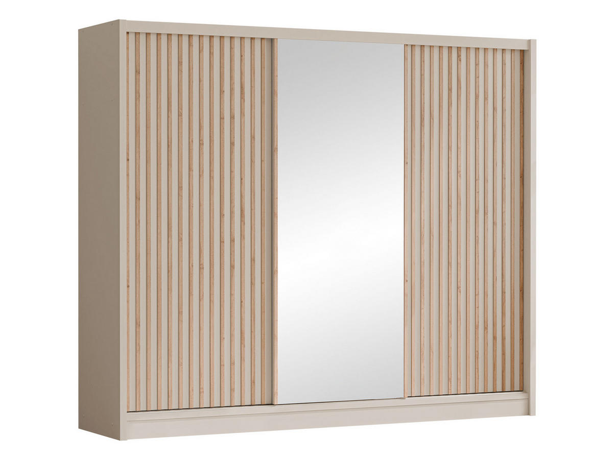 SCHWEBETÜRENSCHRANK London Lux 250 - Kaschmir, Holzwerkstoff (250/215/60cm) - MIRJAN24