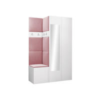 GARDEROBEN-SET Orion XXVI - Weiß/Rosa, Holzwerkstoff/Kunststoff (116/186/46cm) - MIRJAN24