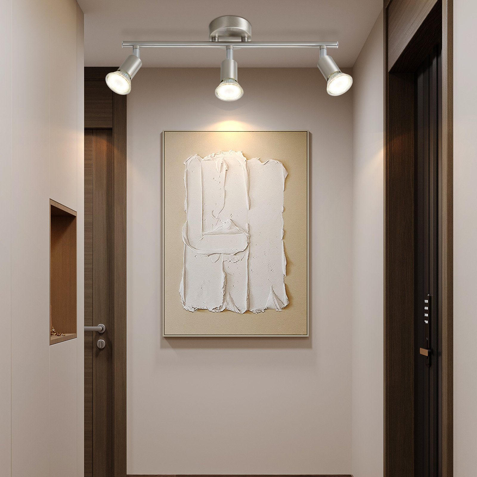 STRAHLER Attendorn 3-flammig 40/8/13 cm - Silberfarben, Metall (40/8/13cm) - Nettlife