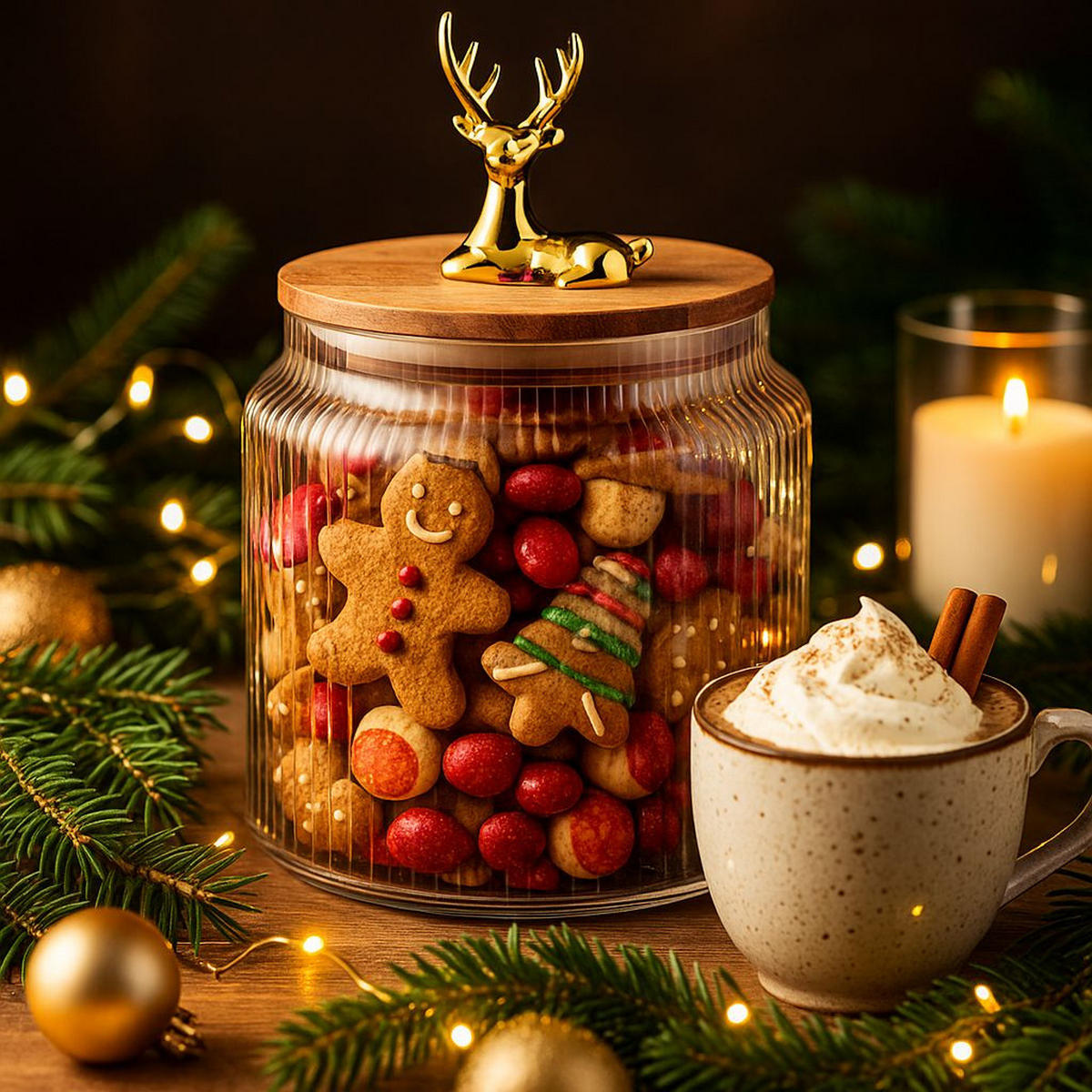 GLASBEHÄLTER Hirschdeckel 1100 ml - Transparent, Glas (12/13/12cm) - Home Styling Collection