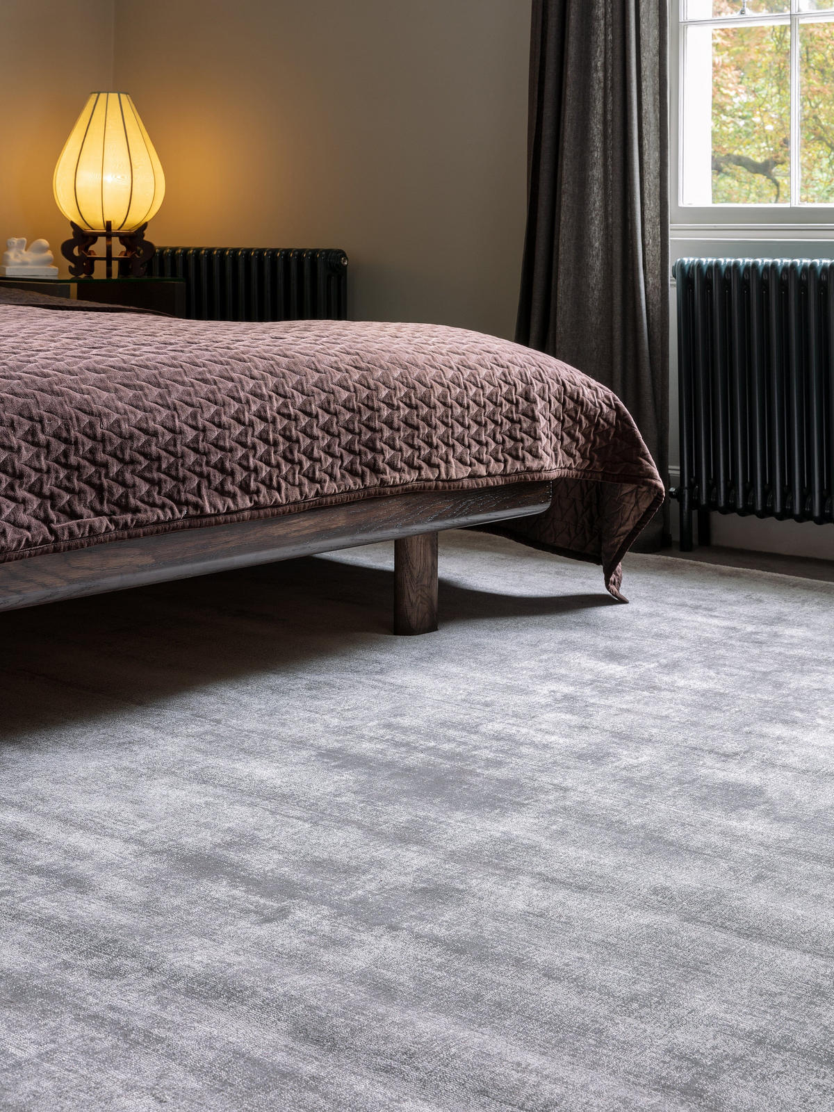 TEPPICH Viskose handgewebt zeitloses Design BARI, Silber 200x290 cm - Silberfarben, Textil (200/290cm) - KADIMA DESIGN