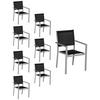 GARTENSTÜHLE Grau und Schwarz 8er-Set - Schwarz, Kunststoff (57/89.5/56.5cm) - Happy Garden