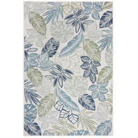 TEPPICH Outdoor Naturmotive Muster, Floral, Balkon schmutzabweisend Blau-Grün Rechteckig 120x170 - Grün, Textil (120/170cm) - KADIMA DESIGN