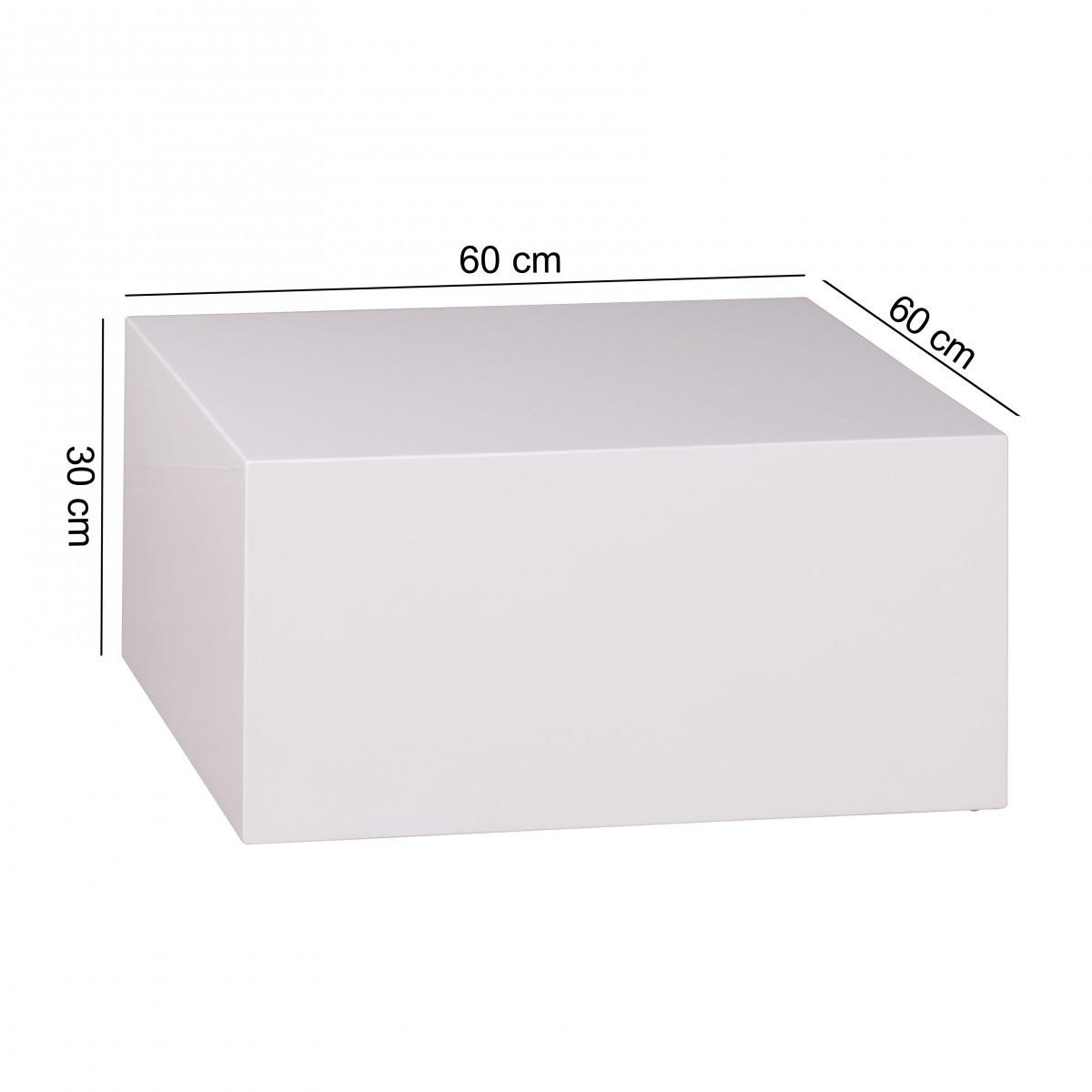 COUCHTISCH Weiß Hochglanz Quadratisch 60x60x30cm MDF Würfelform - Weiß, Holzwerkstoff (60/60/30cm) - KADIMA DESIGN