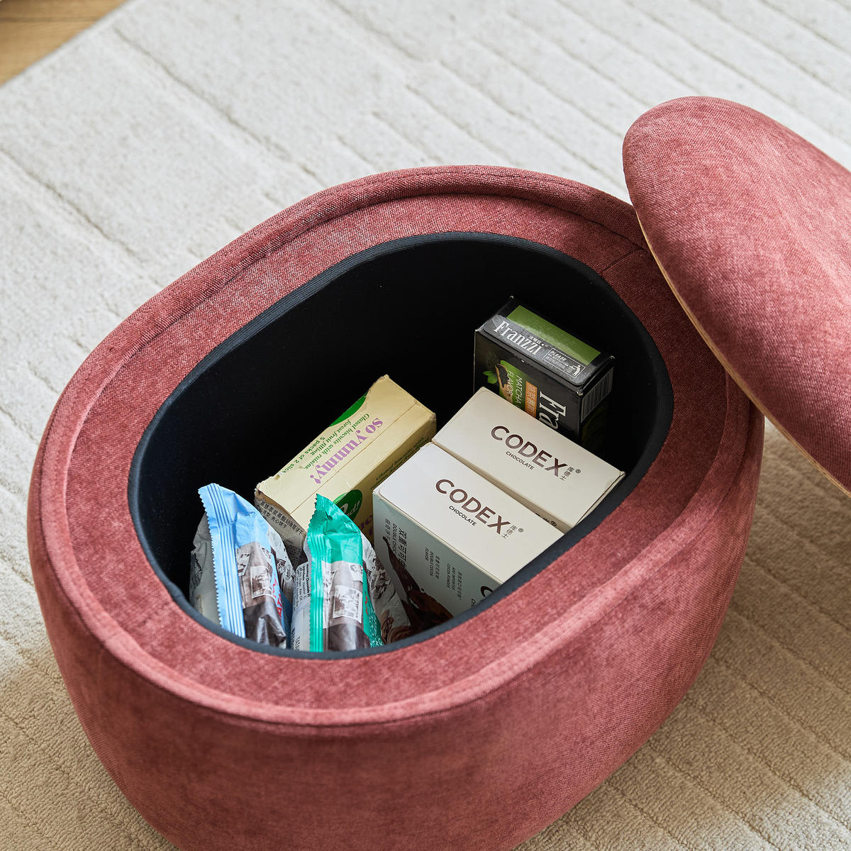 POUF Stoff Terracotta - Rot, Textil (48/31/35cm) - Nordlys