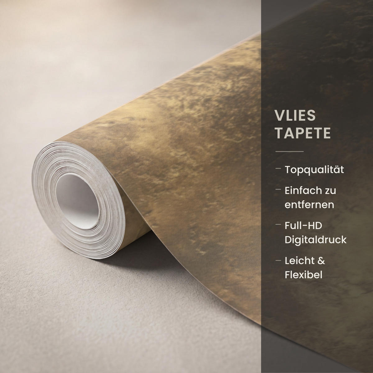 TAPETE - Antik - Metallic-Look - Gold - 450x300 cm - Messingfarben, Papier (450/300cm) - OnlyWow