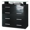 KOMMODE Pavos Schwarz Hochglanz - Schwarz Hochglanz, Holzwerkstoff (76/81/35cm) - Vladon