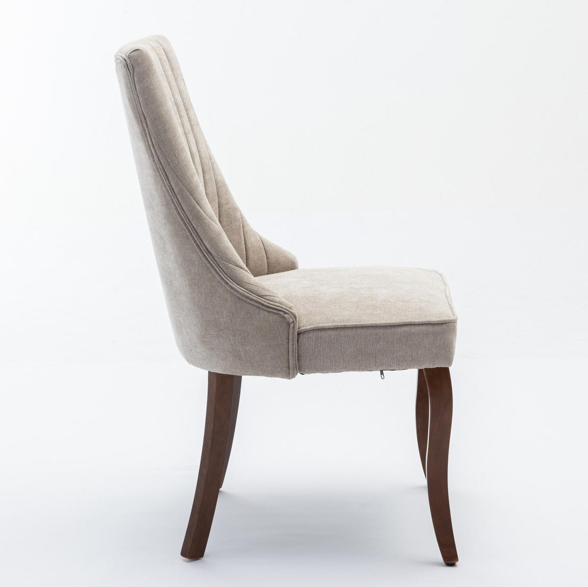 ESSZIMMERSTUHL 2er-Set mit hoher Rückenlehne Chenille Beige - Beige, Holz (50/95.5/64cm) - Meubliv