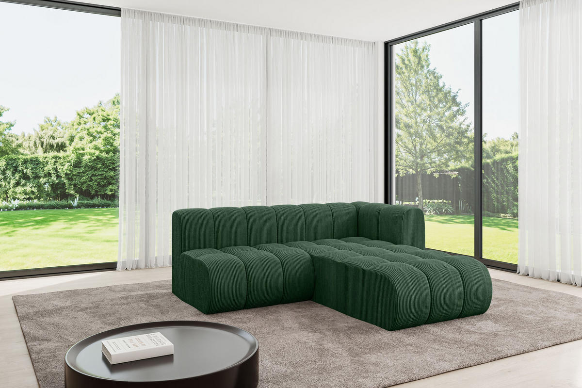 ECKSOFA modulares Sofa Darnel-L1 - 205x177x70 cm Grün - Grün, Holzwerkstoff/Textil (205/177cm) - ALTDECOR