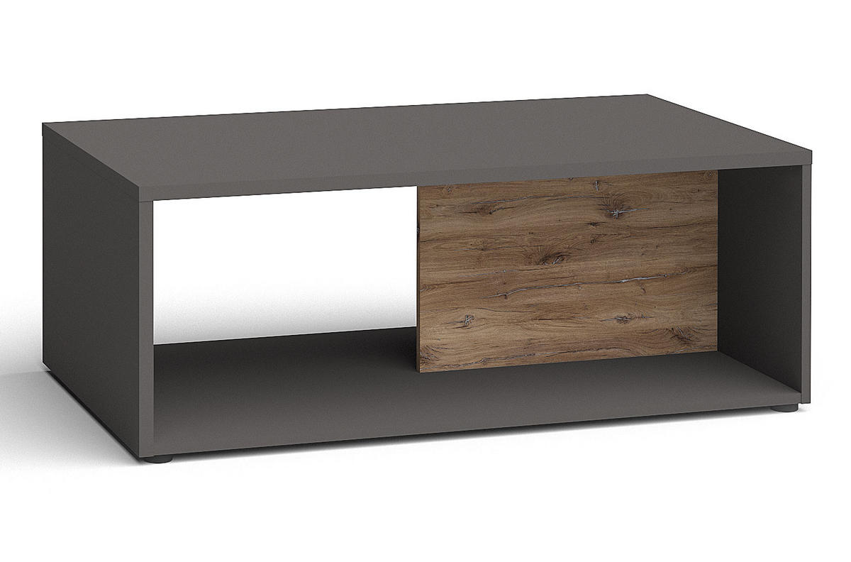 COUCHTISCH Oviedo graphit matt / Flagstaff Eiche 110 / 60 / 41cm - Braun/Grau, Holz/Holzwerkstoff (60/110/41cm) - Feldmann-Wohnen