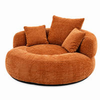 SITZSACK Chenille 108 x 108 x 52 cm Orange - Orange, Kunststoff (108/52/108cm) - Beauniv