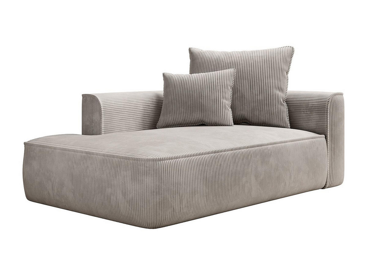 RECAMIERE ohne Schlaffunktion - 1 Person - Stoff, Samt - Beige - - Beige, Textil (180/67/115cm) - Vente-Unique