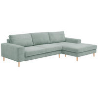 SOFA mit Longchair rechts Kaylynn Cordstoff silber - Silberfarben, Kunststoff (175/294cm) - 58aufmkessel