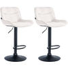 BARHOCKER 2er Set Samt creme - Creme/Schwarz, Textil/Metall (49/85/51cm) - CLP
