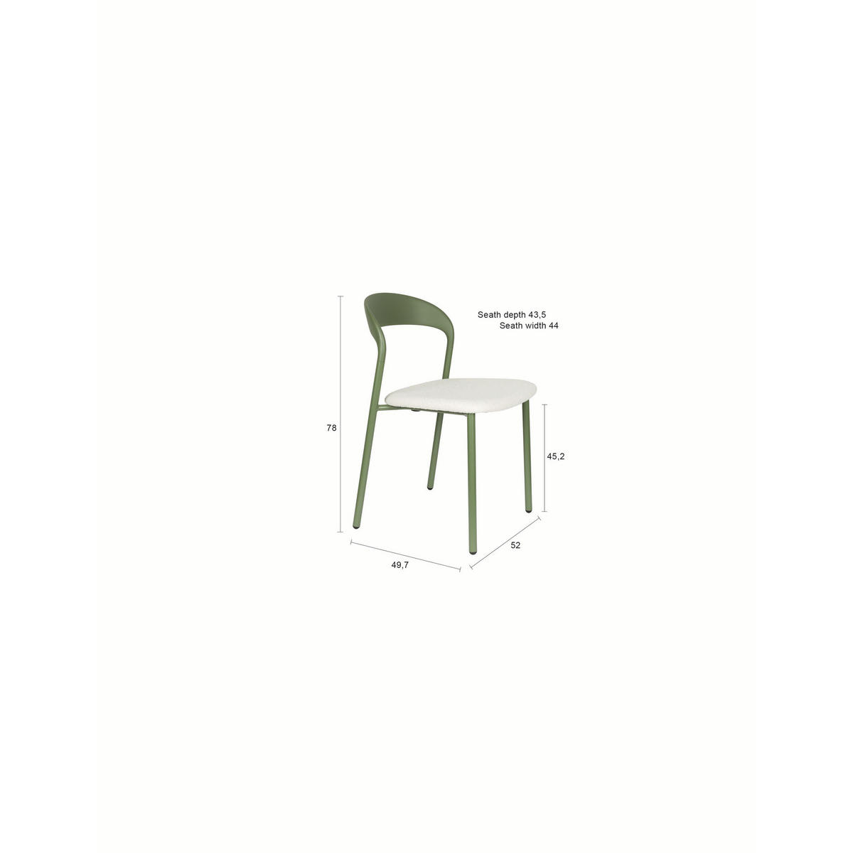 ESSZIMMERSTUHL Adelina Grün - 2 er Set - Grün, Kunststoff (49.7/78/52cm) - Housecraft Living